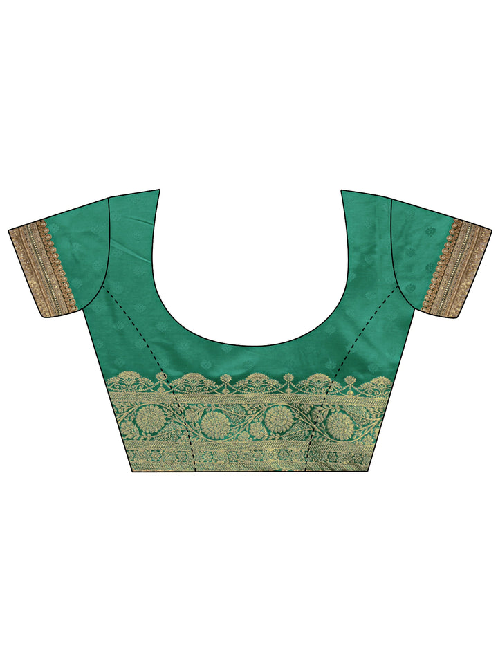 Libas Art Green Embellished Woven Design  Silk Saree With Unstitched Blouse Piece