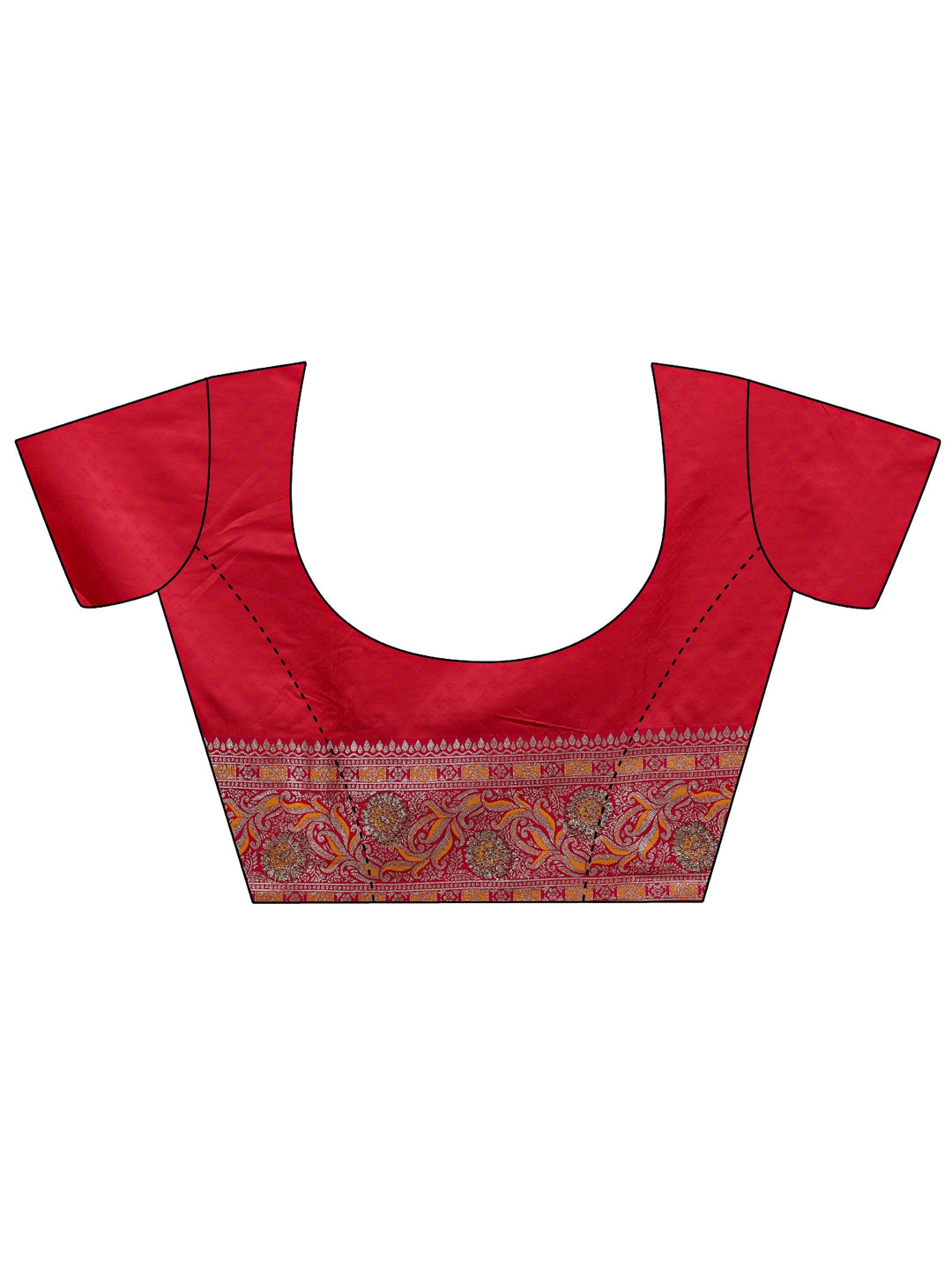 Libas Mustard Woven Design Silk Blend Banarasi Saree With Unstitched Blouse Piece