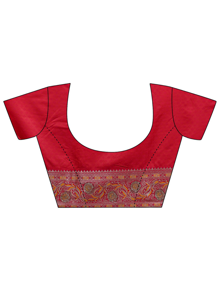 Libas Mustard Woven Design Silk Blend Banarasi Saree With Unstitched Blouse Piece