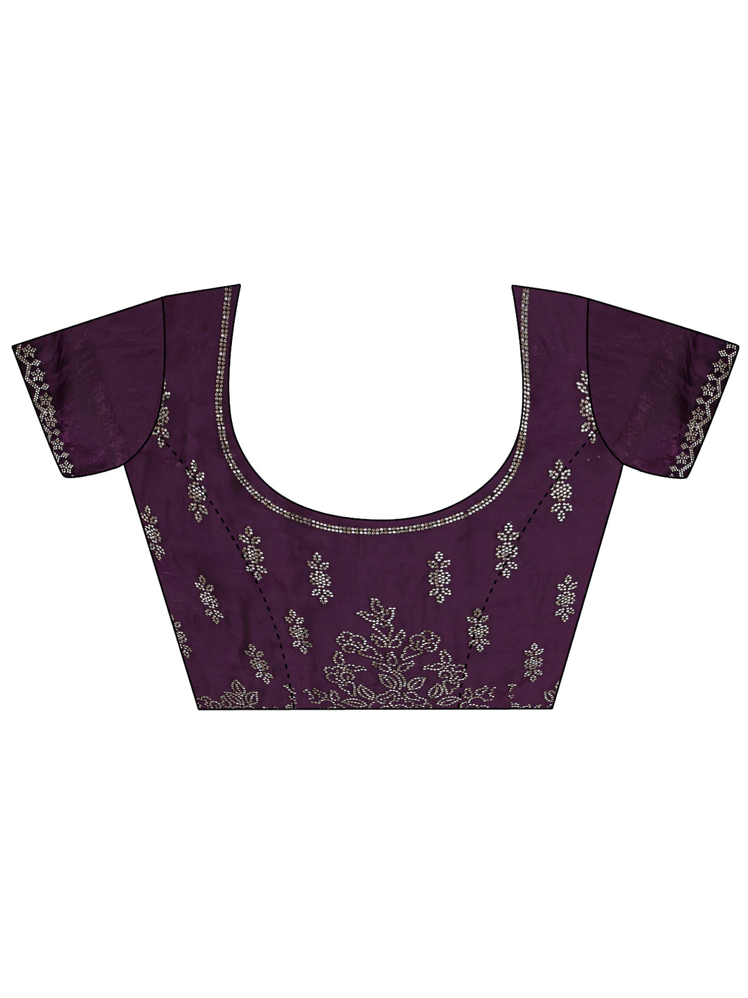 Purple Embellished Tissue Saree With Unstitched Blouse Piece