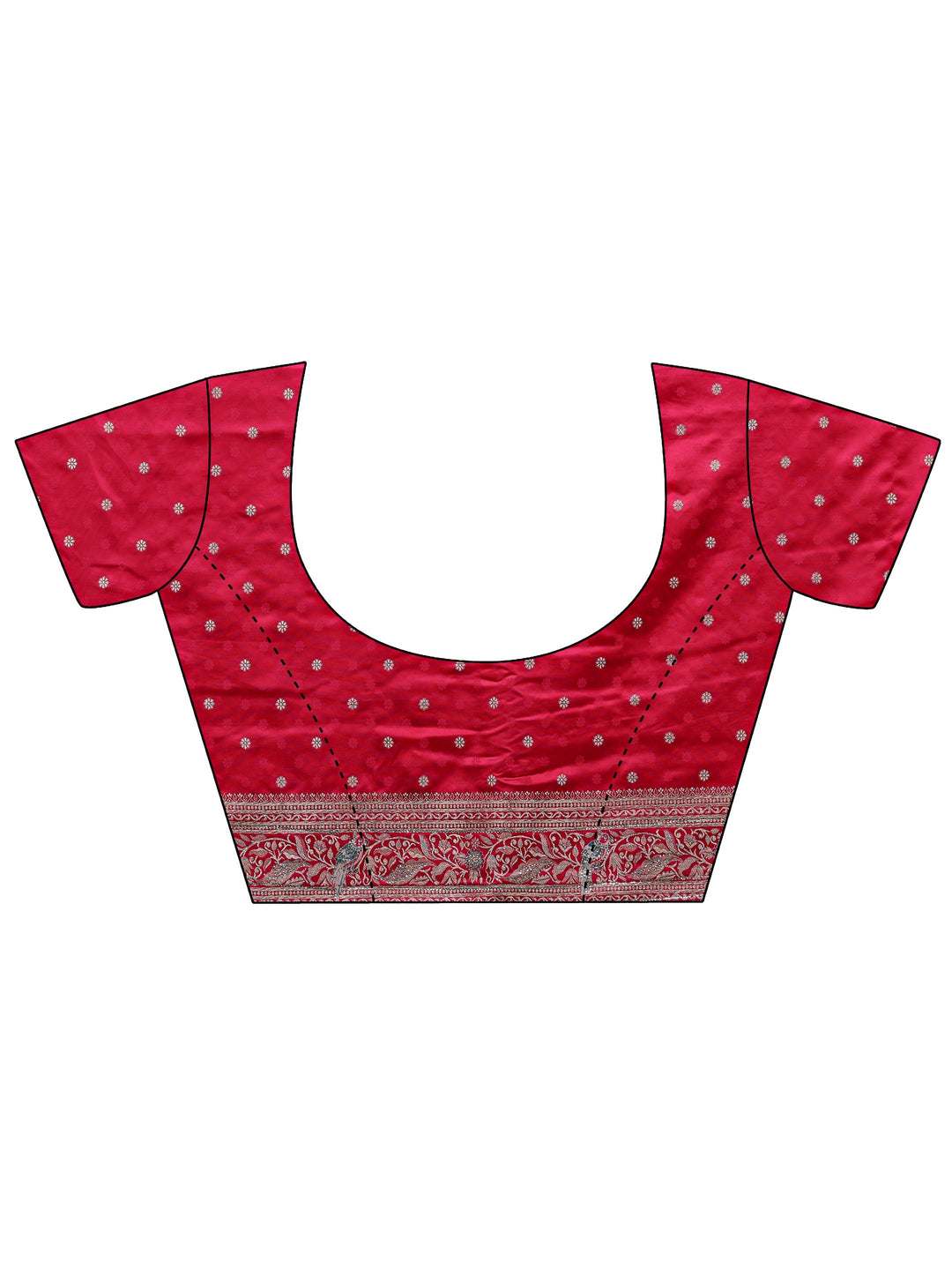 Libas Art Burgundy Ethnic Woven Design Satin Saree With Unstitched Blouse Piece
