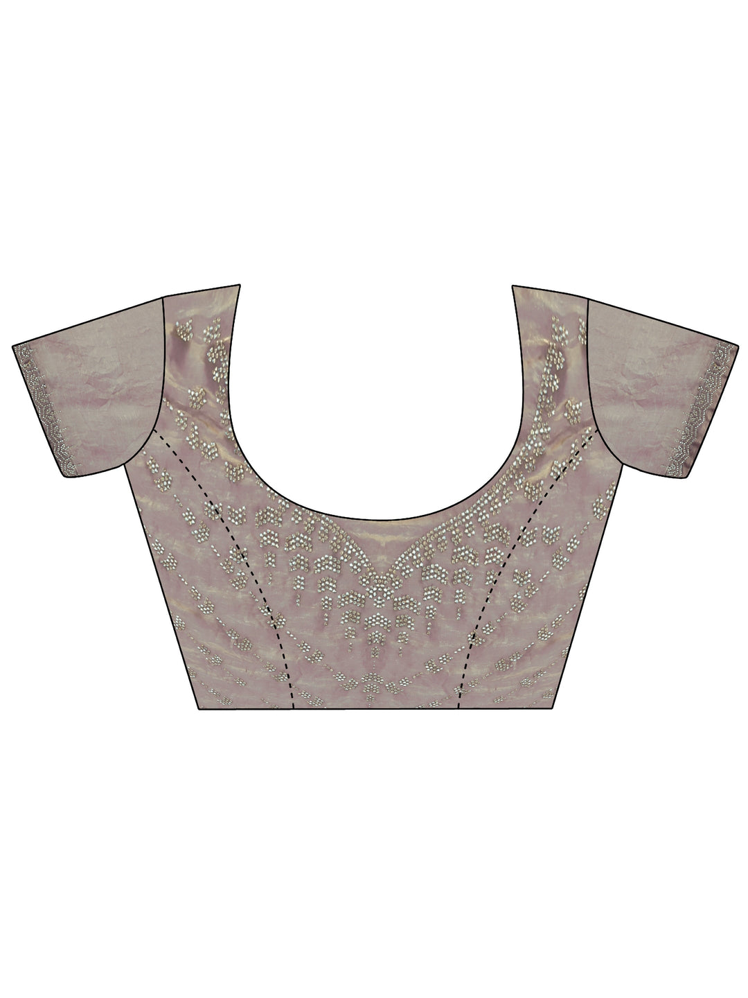 Purple Embellished Tissue Saree With Unstitched Blouse Piece