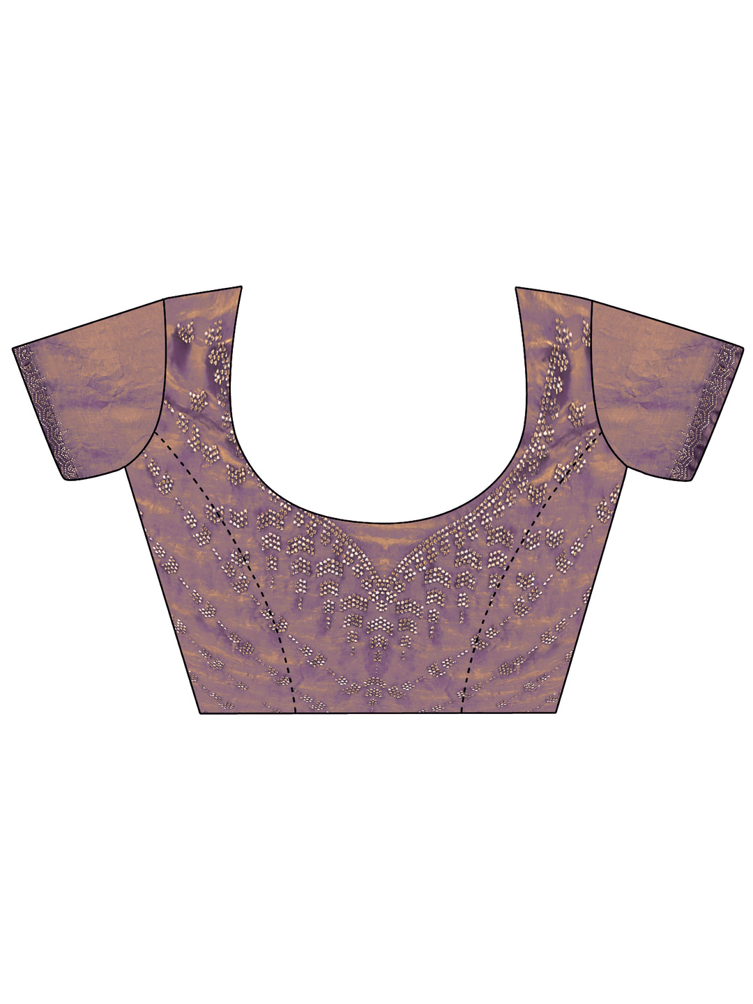 Purple Embellished Tissue Saree With Unstitched Blouse Piece