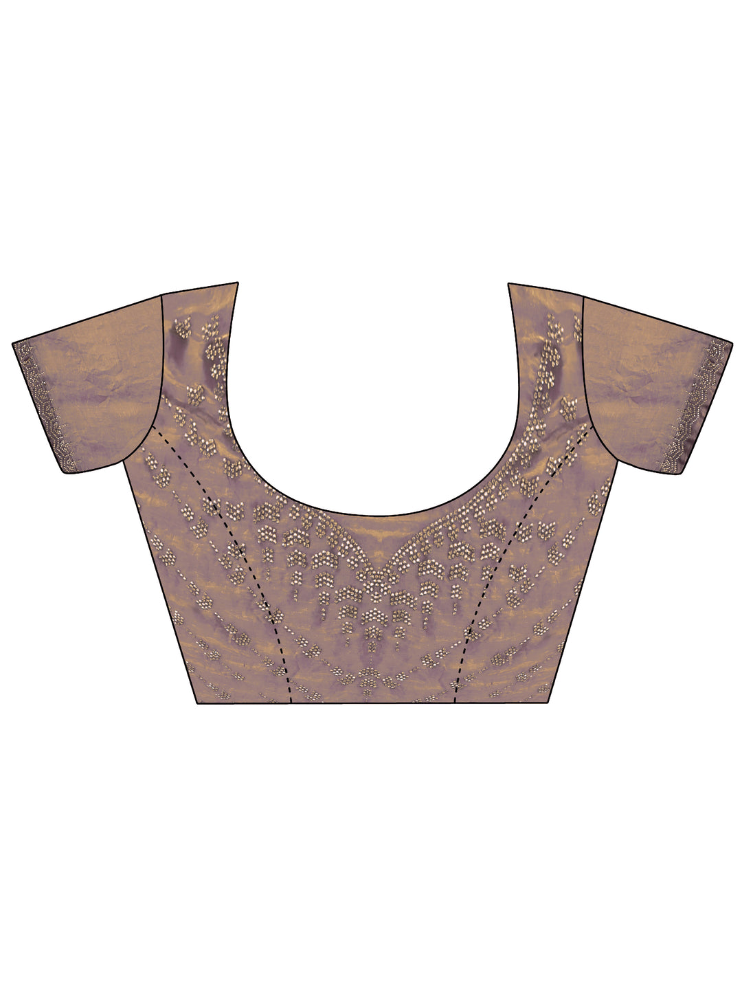 Purple Embellished Tissue Saree With Unstitched Blouse Piece