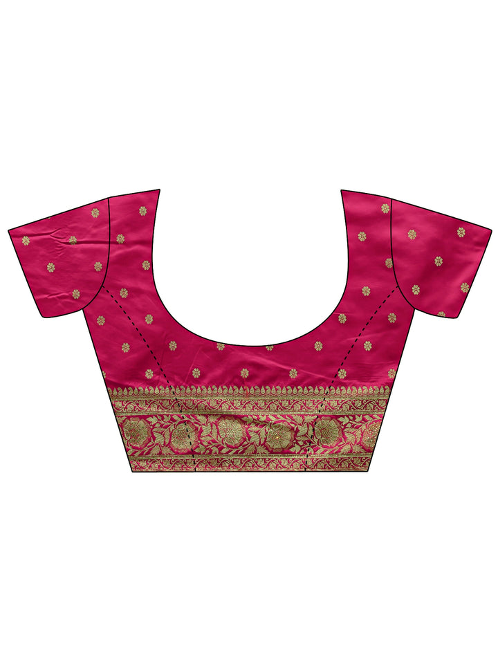 Libas Art Mustard Gharchola Satin Saree With Unstitched Blouse Piece
