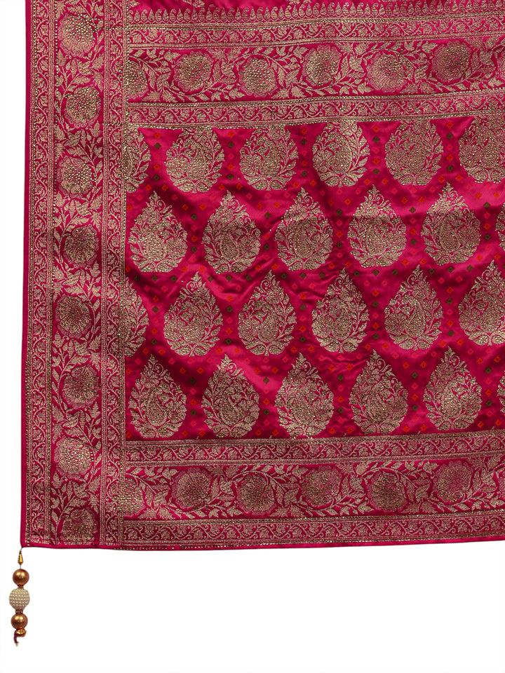 Libas Art Blue Banarasi Satin Saree With Unstitched Blouse Piece