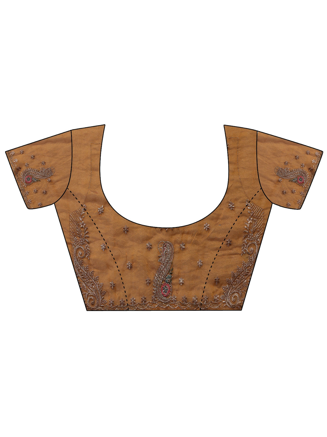 Libas Mustard Embellished Tissue Saree With Unstitched Blouse Piece