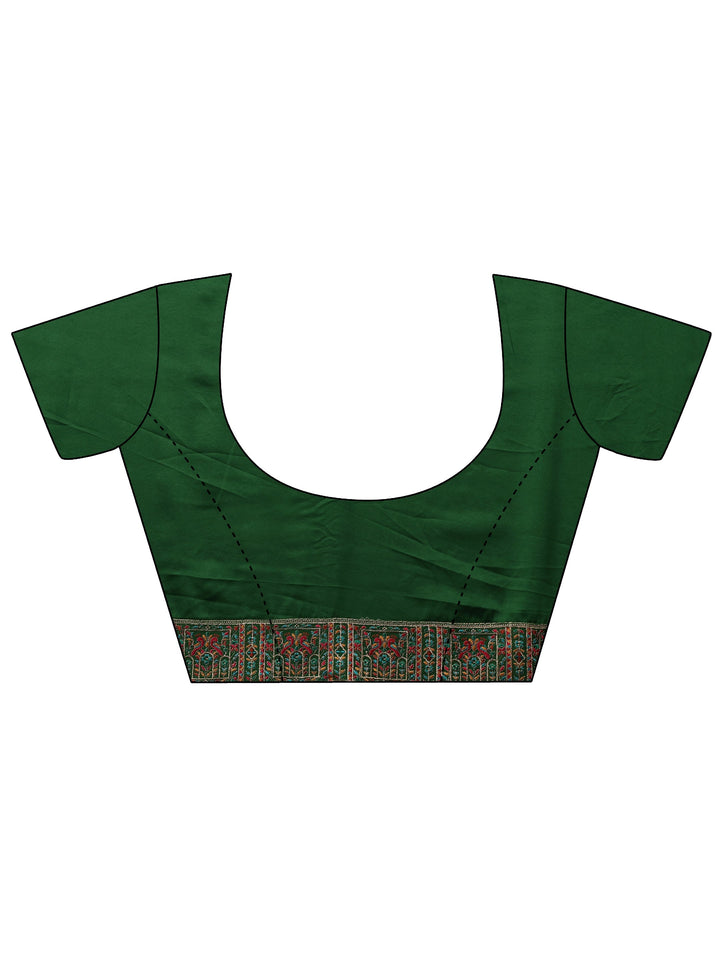 Mustard Ethnic Motifs Embroidered Silk Blend Saree With Unstitched Blouse Piece