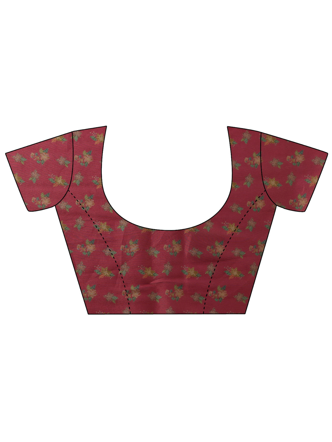 Pink Floral Solid Tissue Saree With Unstitched Blouse Piece