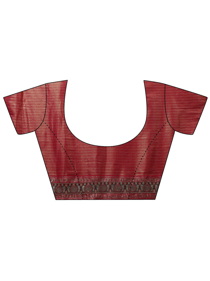 Libas Art Lavender Ethnic Motifs Woven Design Silk Blend Saree With Unstitched Blouse Piece