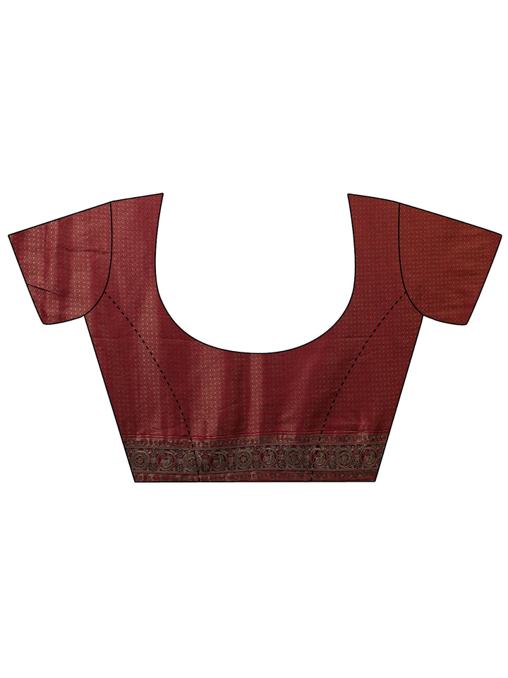 Libas Art Green Ethnic Motifs Woven Design Silk Blend Saree With Unstitched Blouse Piece