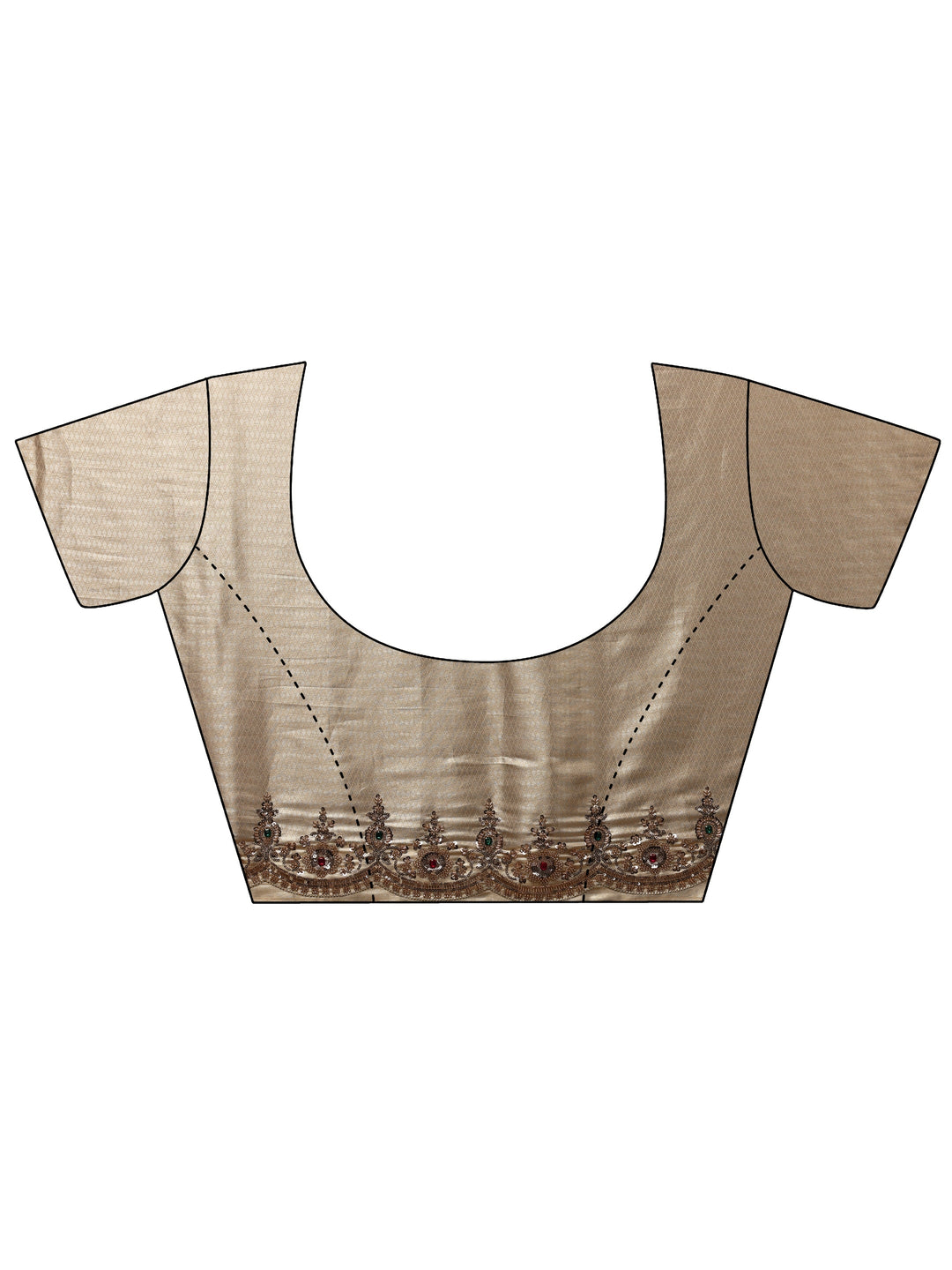 Libas Art Gold Ethnic Motifs Woven Design Silk Blend Saree With Unstitched Blouse Piece