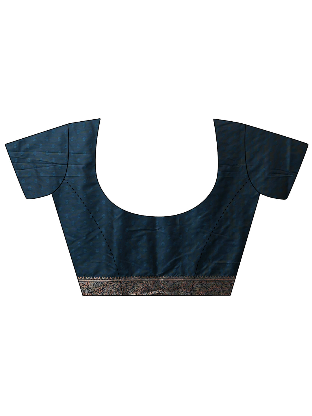 Navy Blue Floral Woven Design Silk Blend Saree With Unstitched Blouse Piece