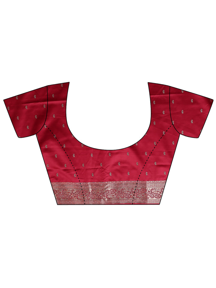 Pink Floral Woven Design Silk Blend Saree With Unstitched Blouse Piece