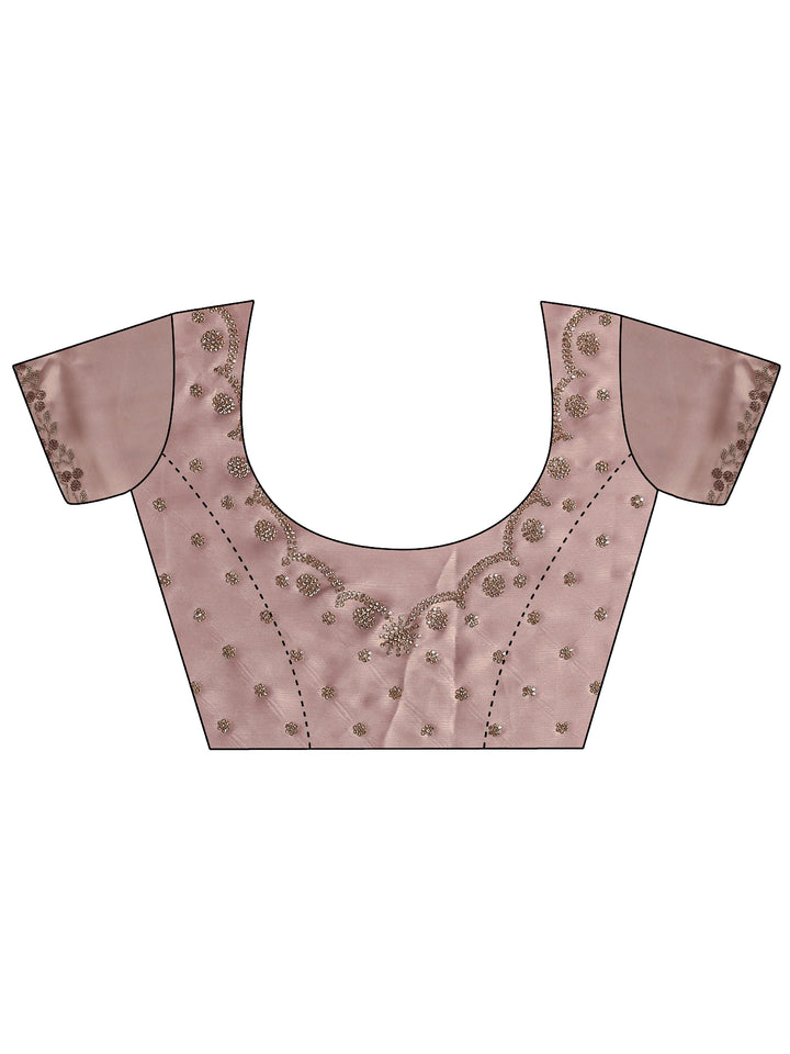 Pink Solid Pure Chiffon Saree With Unstitched Blouse Piece