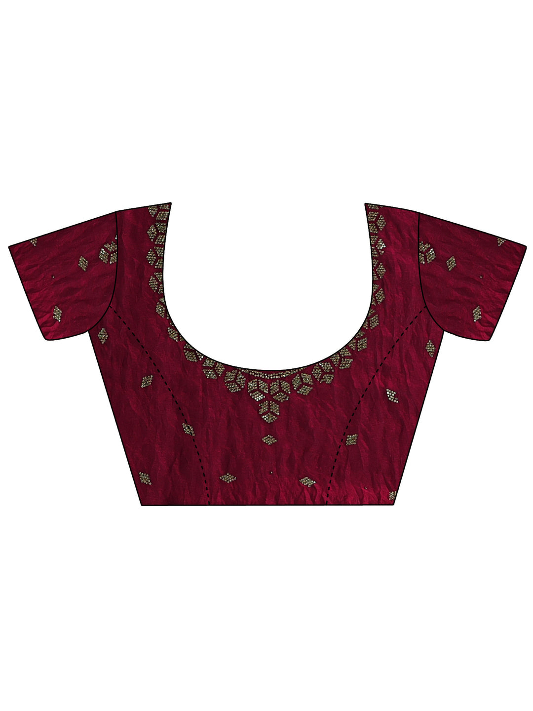 Pink Embellished Border Satin Saree With Unstitched Blouse Piece And Waistbelt