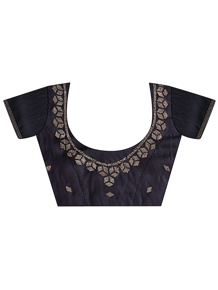 Purple Solid Satin Saree With Unstitched Blouse Piece