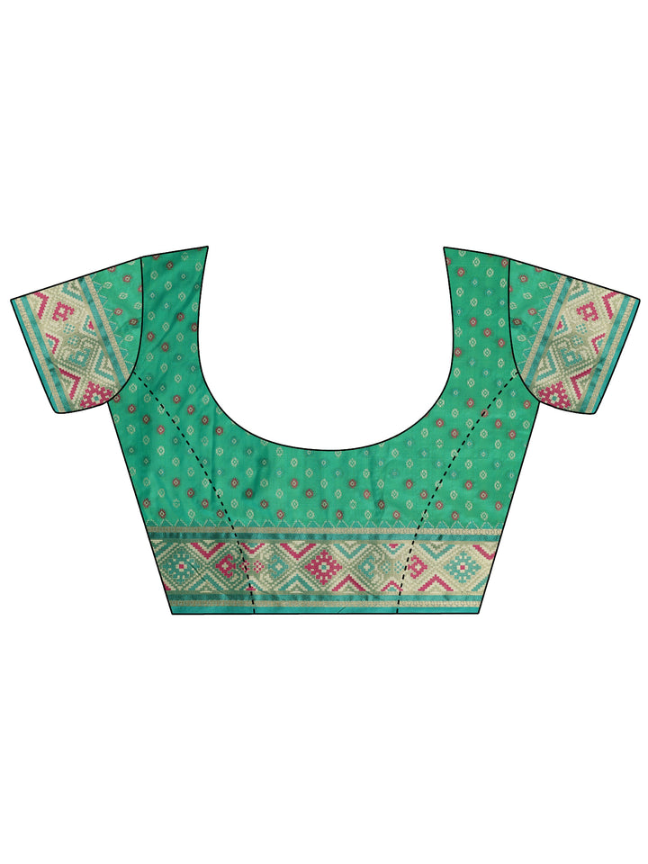 Green Woven Design Silk Saree With Unstitched Blouse Piece