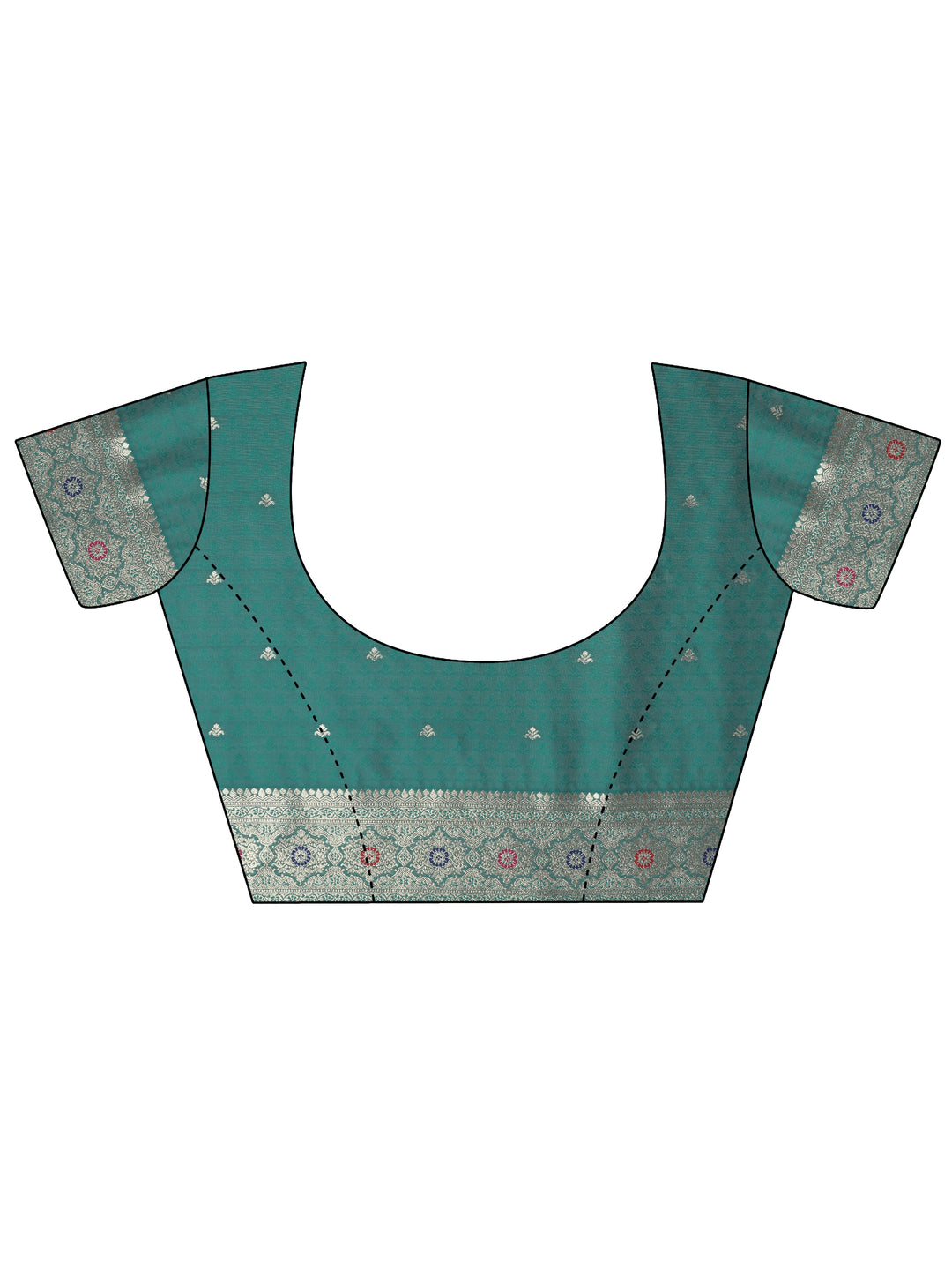 Green Woven Design Silk Blend Saree With Unstitched Blouse Piece