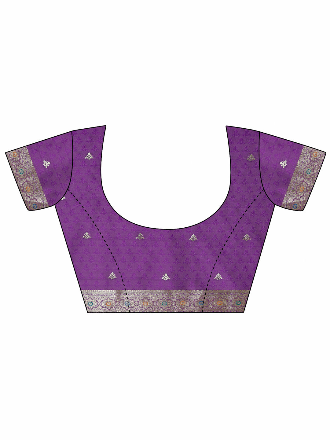 Purple Woven Design Silk Blend Saree With Unstitched Blouse Piece