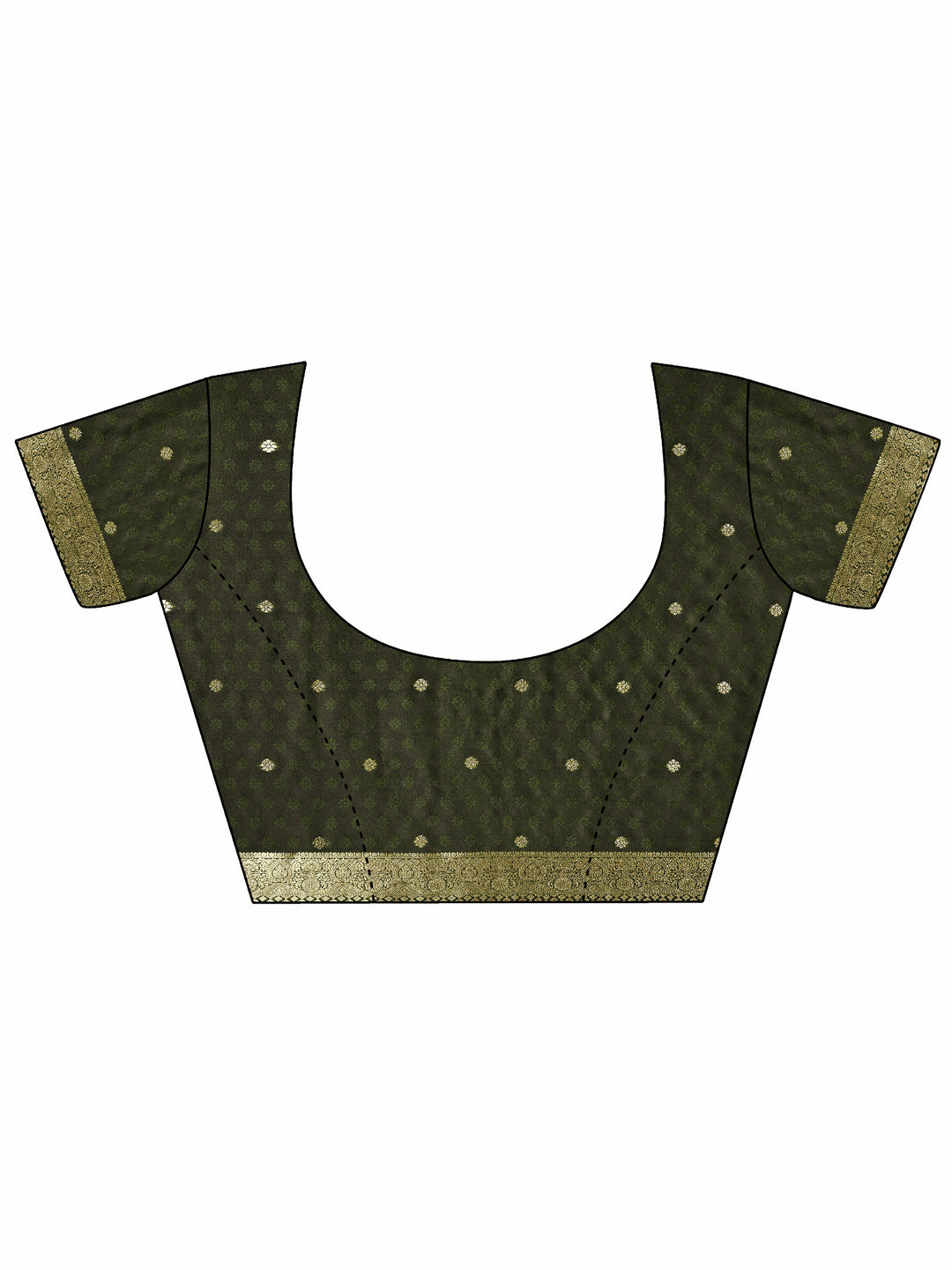 Green Woven Design Silk Blend Saree With Unstitched Blouse Piece