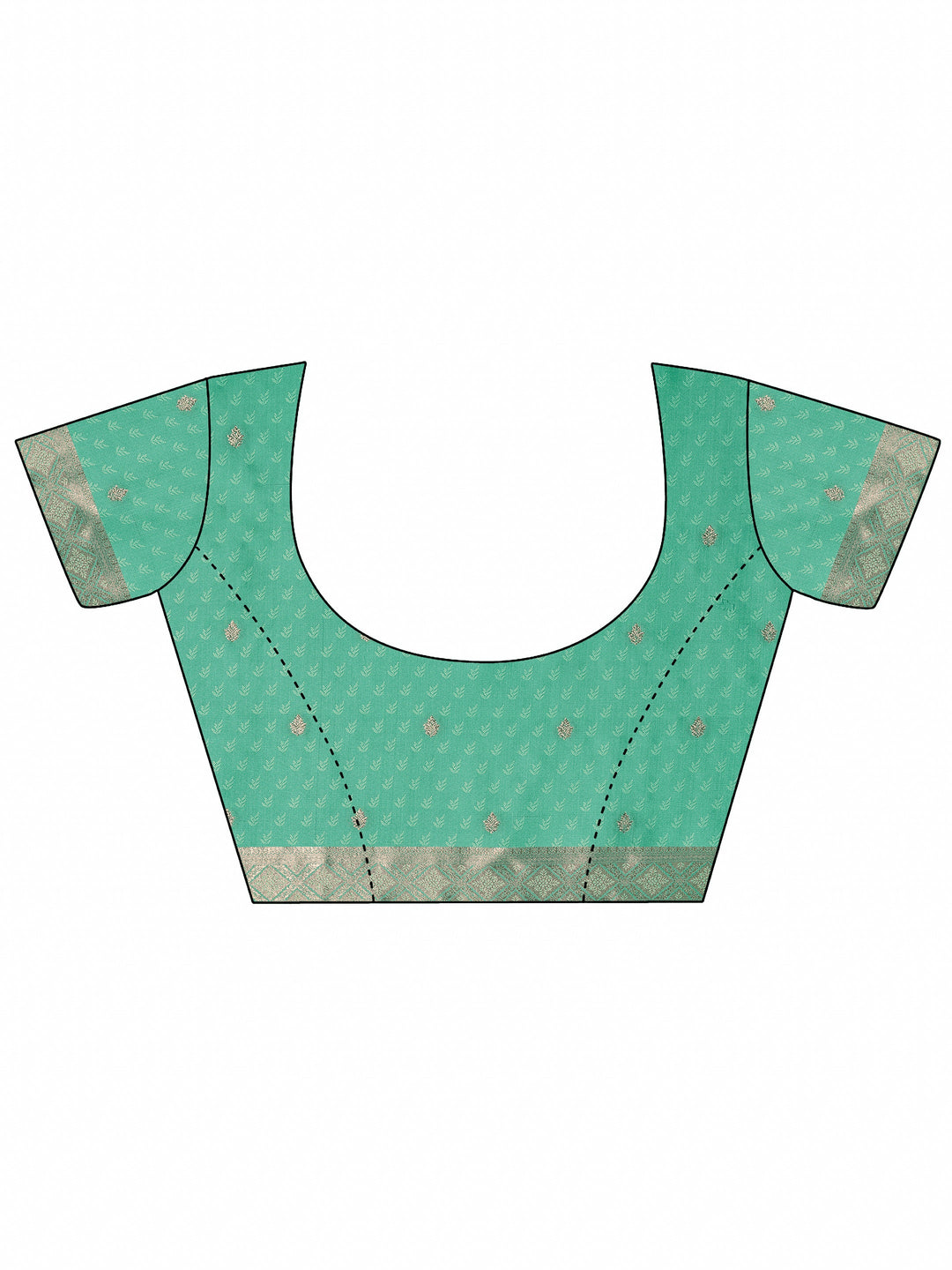 Sea Green Woven Design Silk Blend Saree With Unstitched Blouse Piece