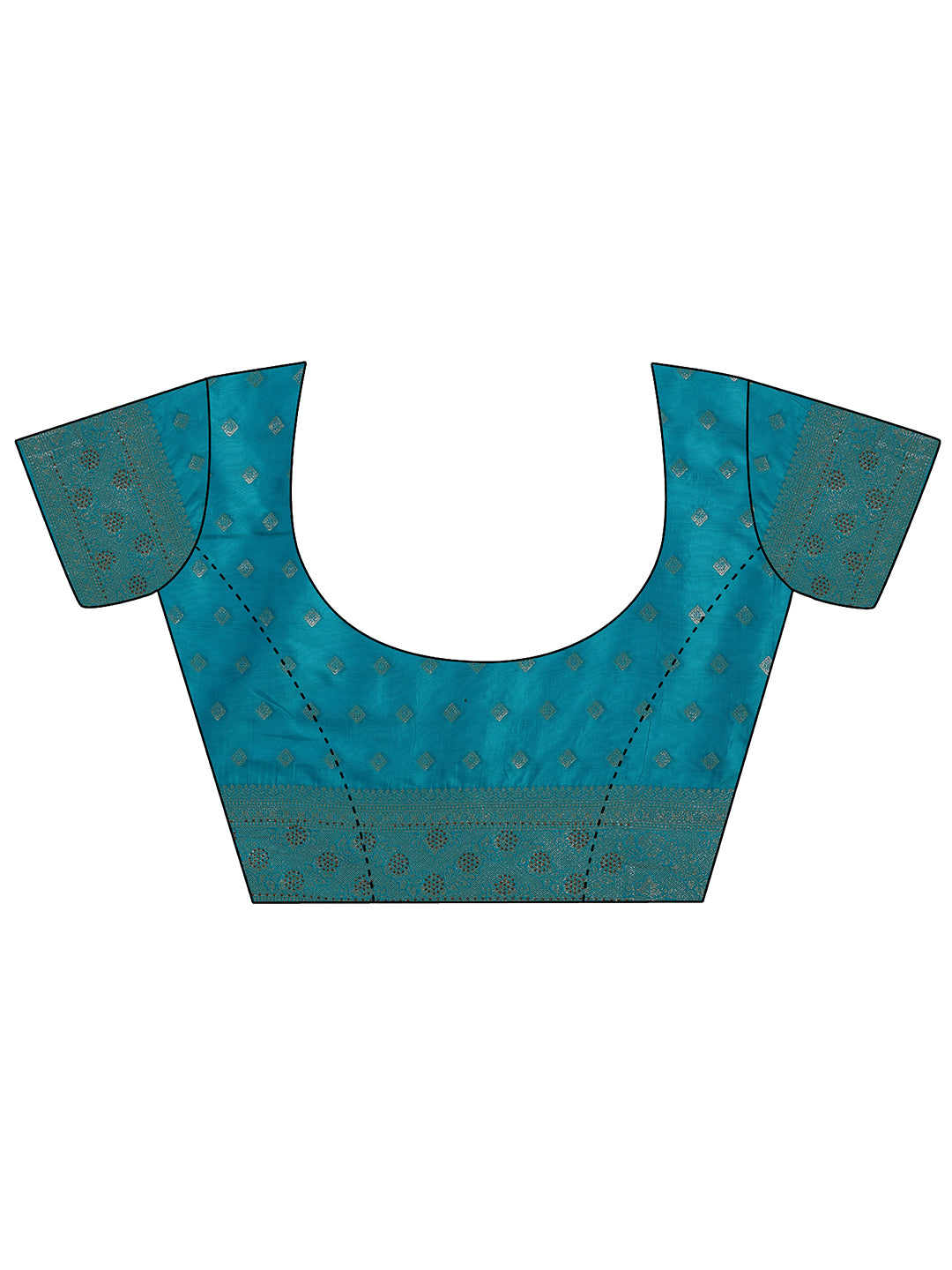 Blue Woven Design Banarasi Silk Blend Saree With Unstitched Blouse Piece