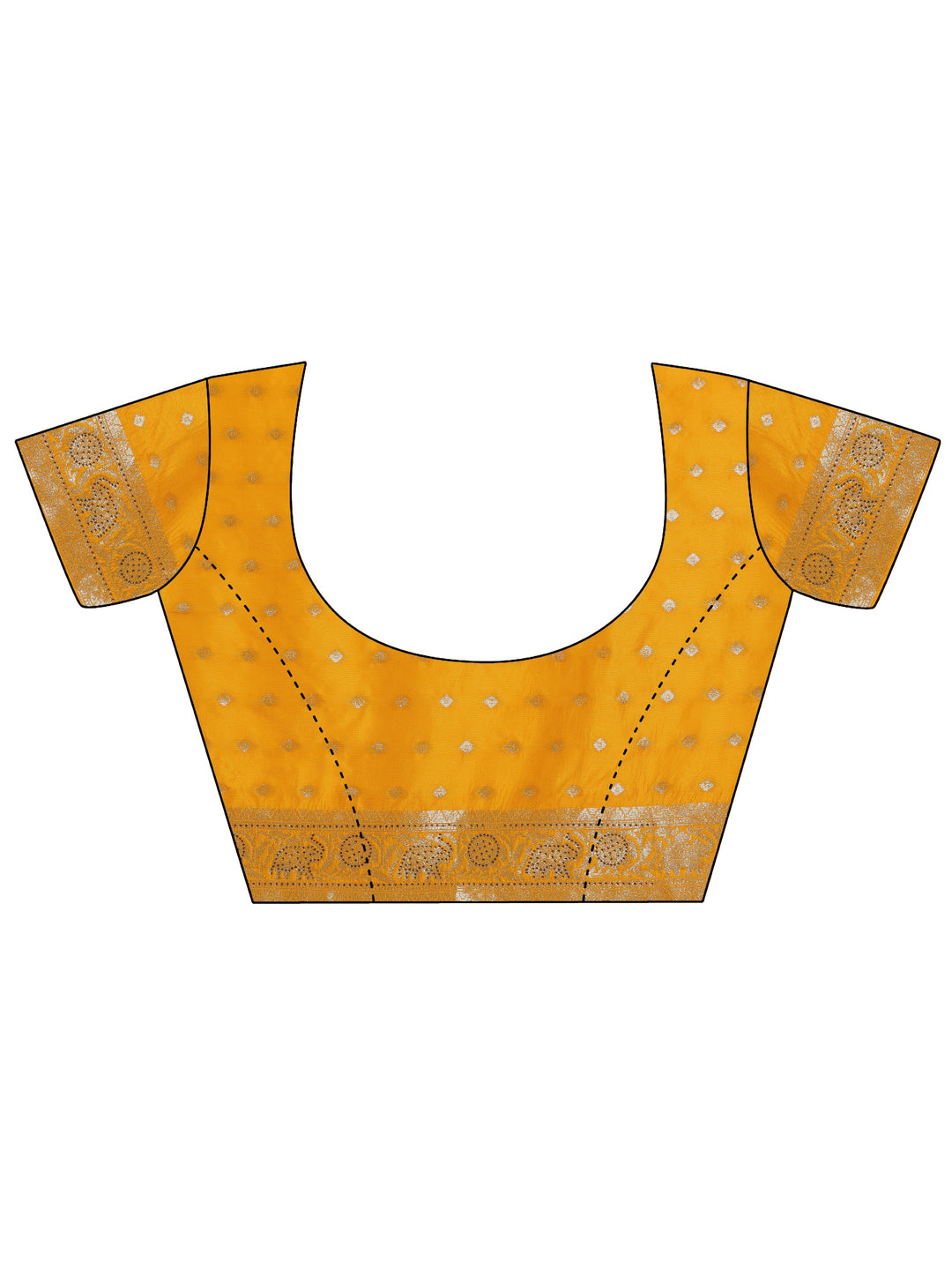 Yellow Woven Design Silk Blend Saree With Unstitched Blouse Piece