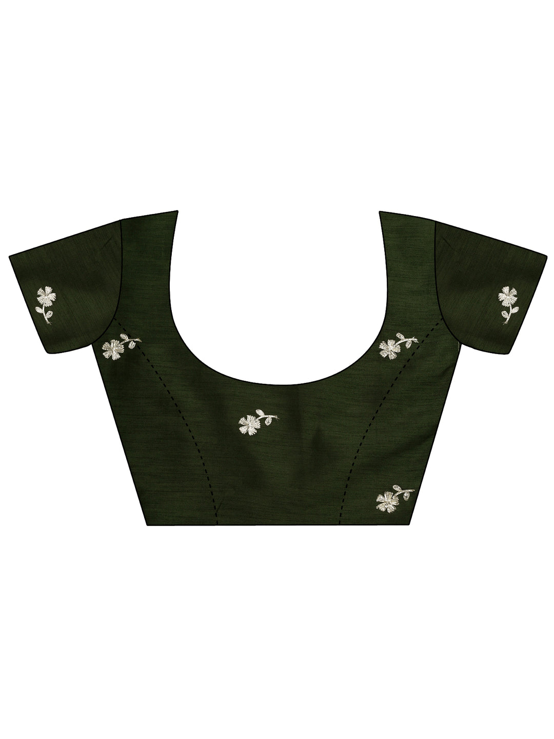 Olive Bandhani Printed Chinon Saree With Unstitched Blouse Piece