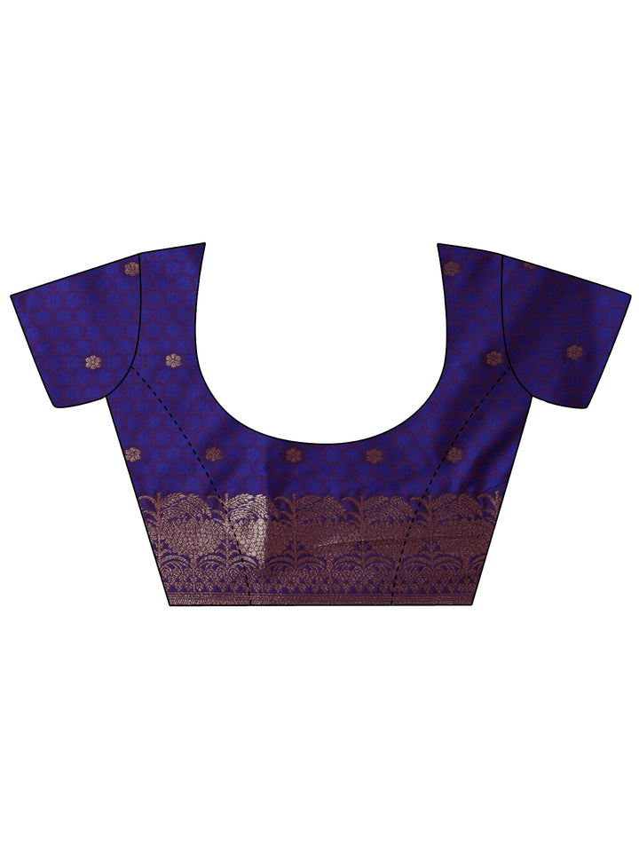 Purple Woven Design Banarasi Silk Blend Saree With Unstitched Blouse Piece