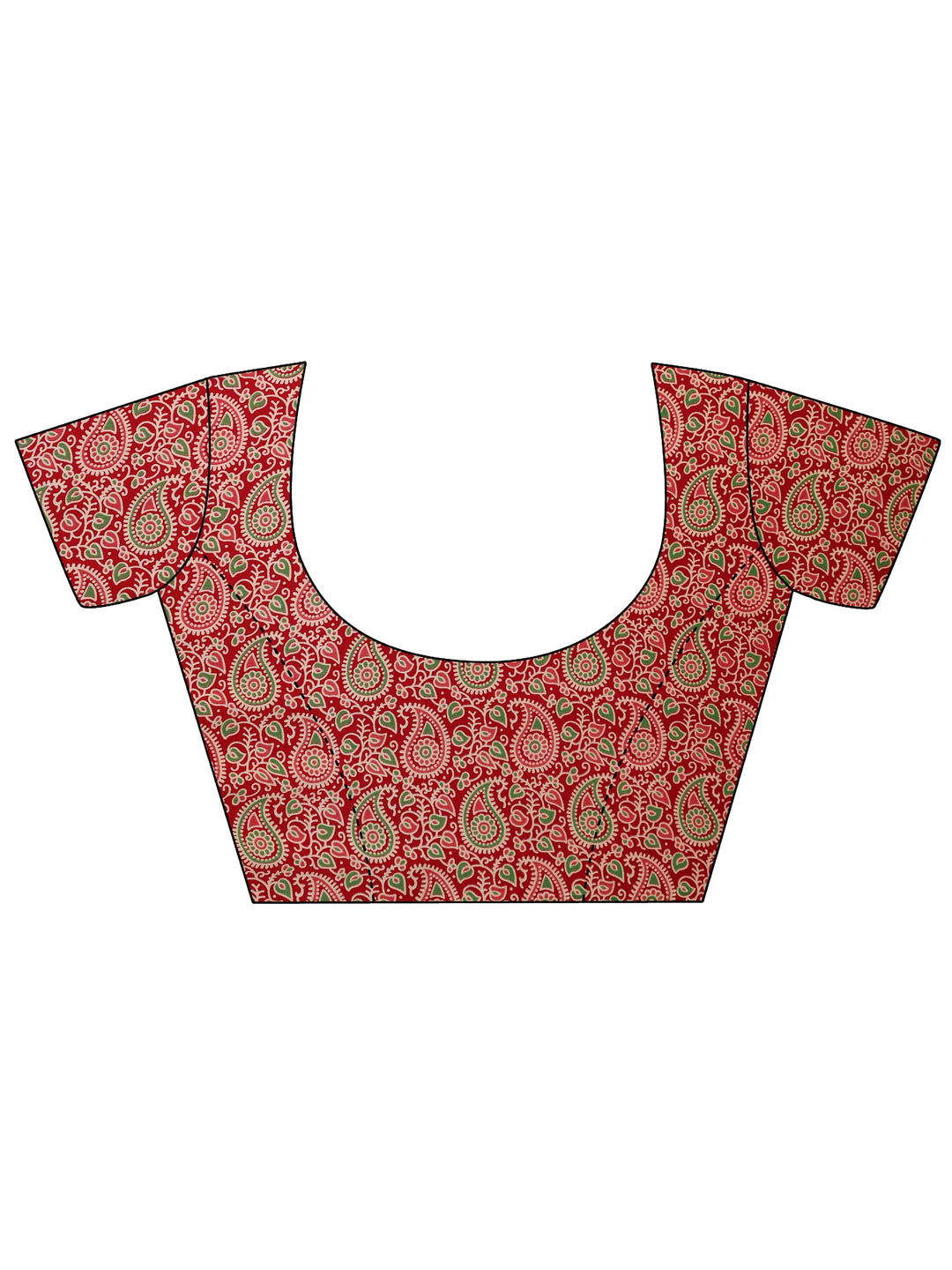 Red Solid Satin Saree With Unstitched Blouse Piece