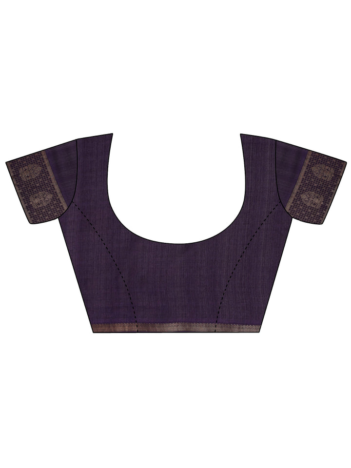 Purple Printed Georgette Saree With Unstitched Blouse Piece