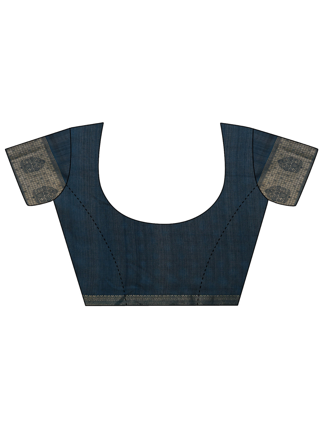 Blue Printed Georgette Saree With Unstitched Blouse Piece
