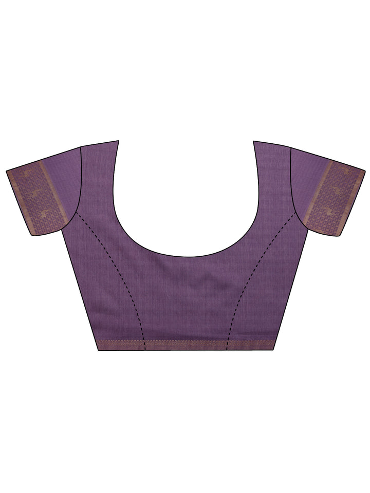 Lavender Printed Georgette Saree With Unstitched Blouse Piece