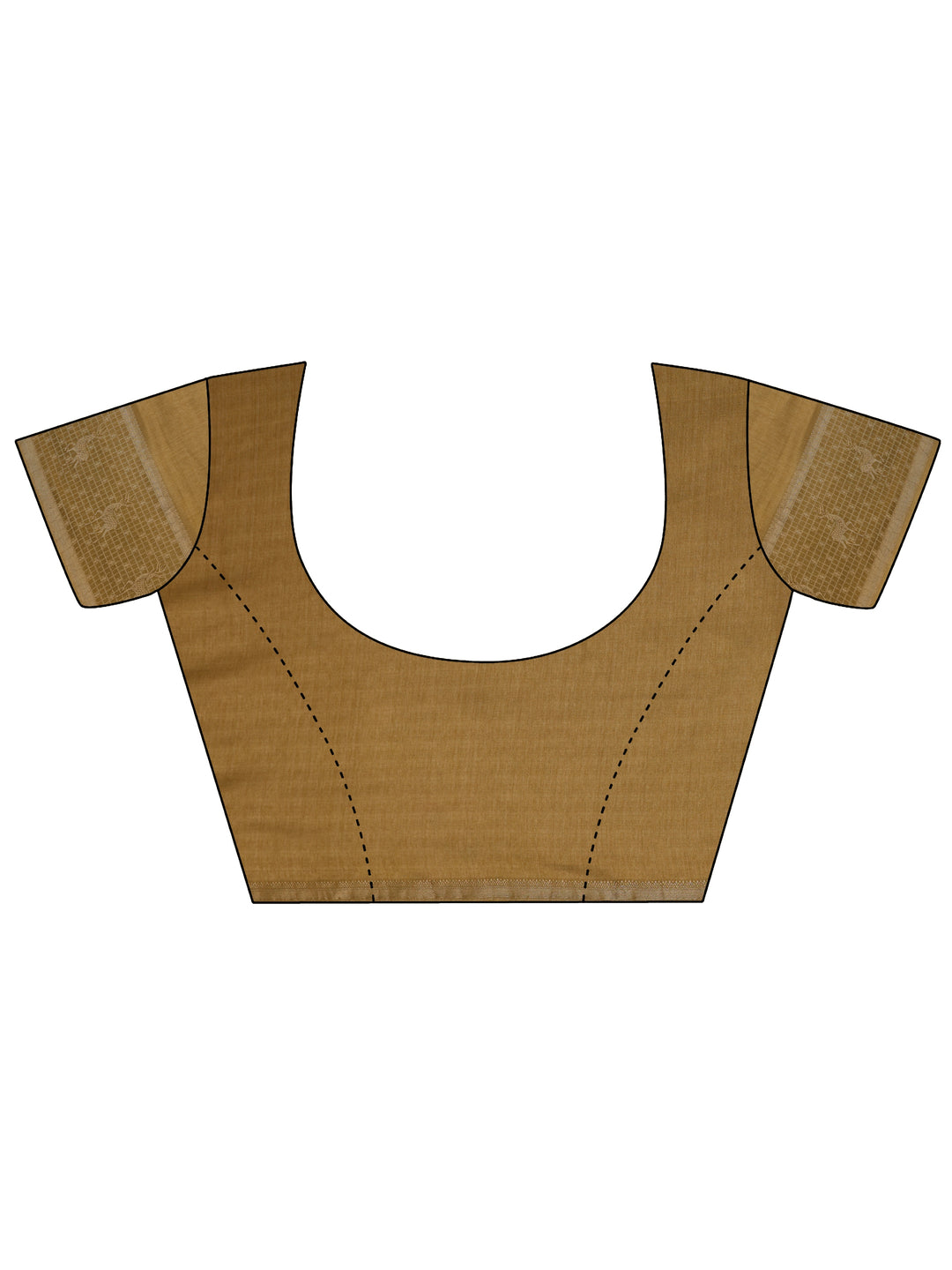 Khaki Printed Georgette Saree With Unstitched Blouse Piece
