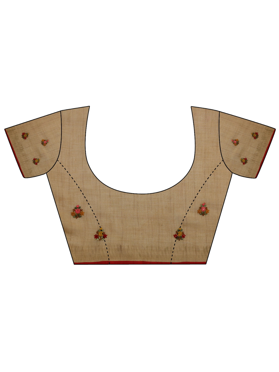 Green Embroidered Silk Blend Saree With Unstitched Blouse Piece