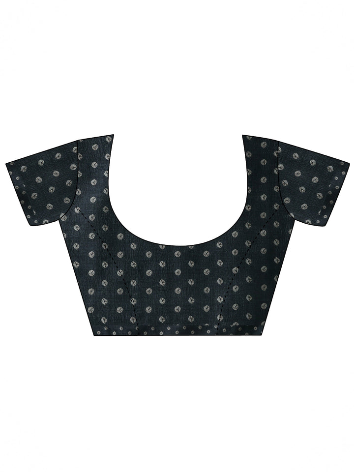 Grey Bandhani Printed Silk Blend Saree With Unstitched Blouse Piece