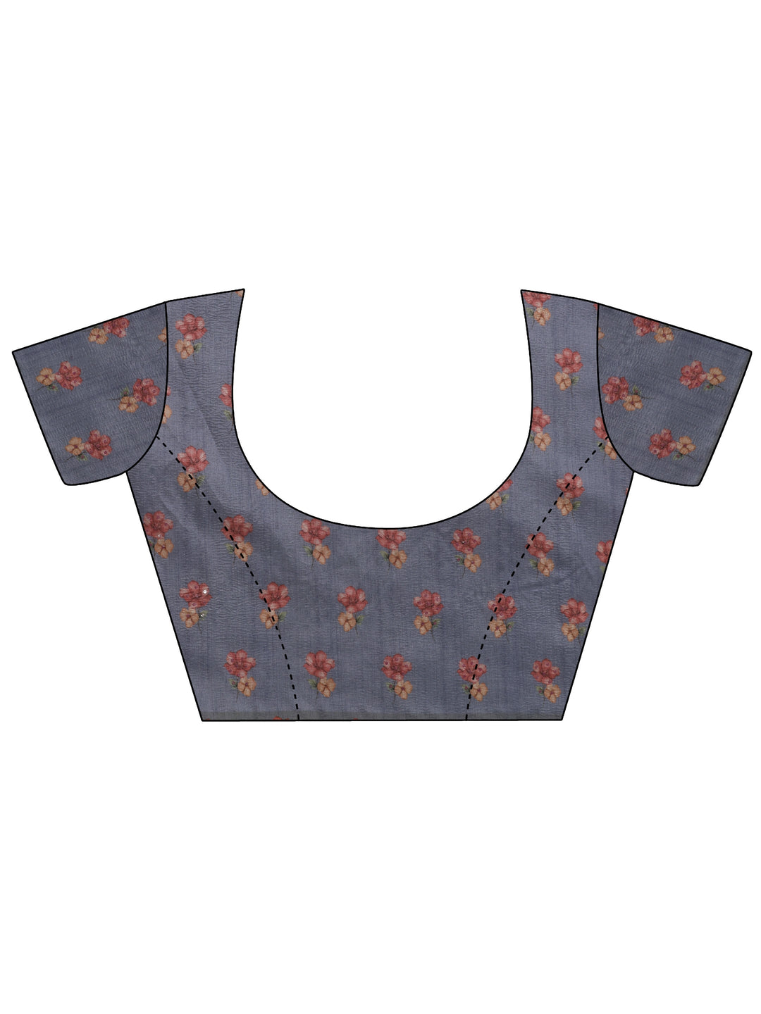 Lavender Embellished Silk Blend Saree With Unstitched Blouse Piece