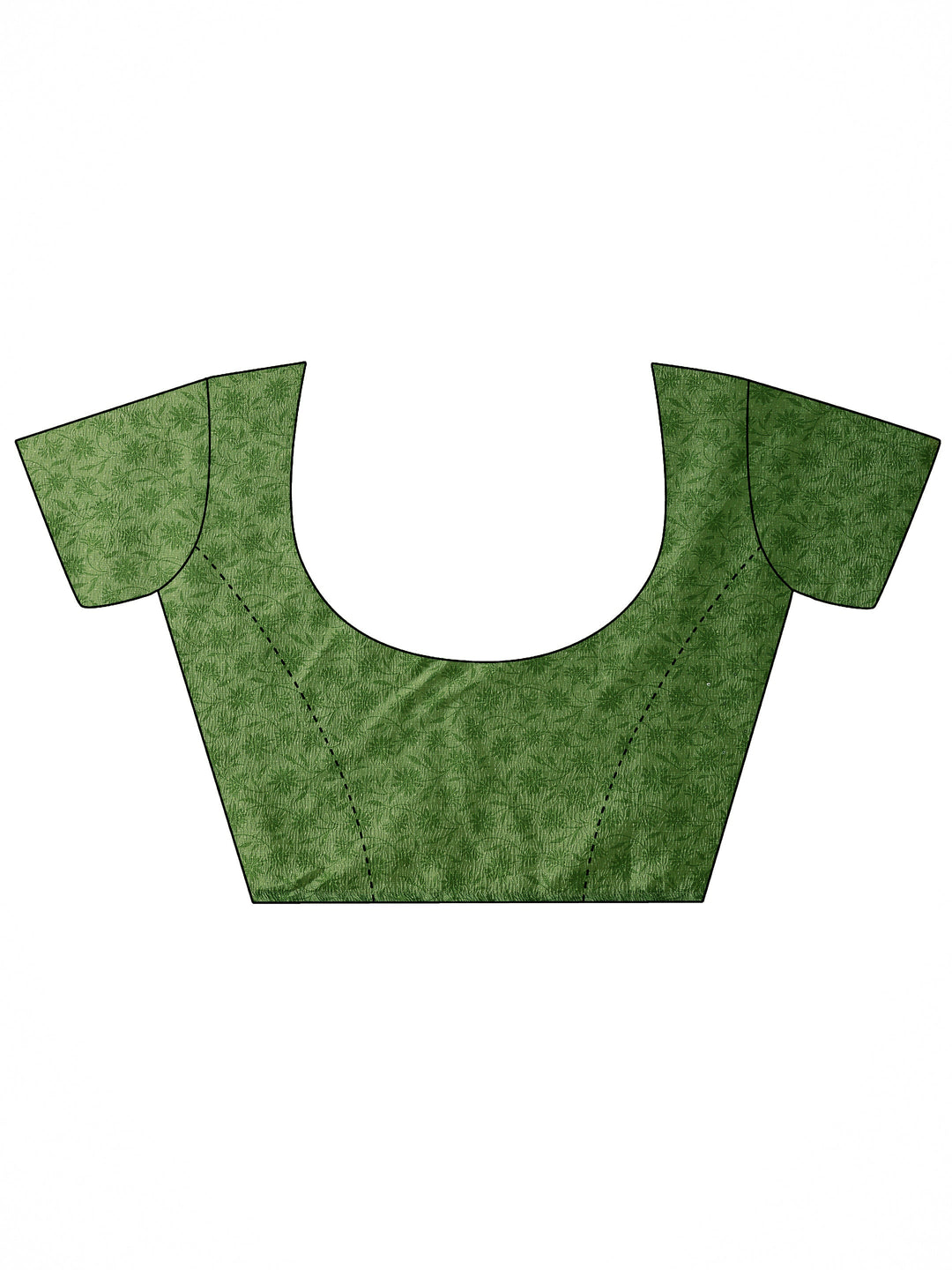 Green Printed Silk Blend Saree With Unstitched Blouse Piece