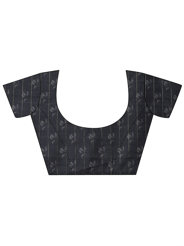 Beige Printed Silk Blend Saree With Unstitched Blouse Piece