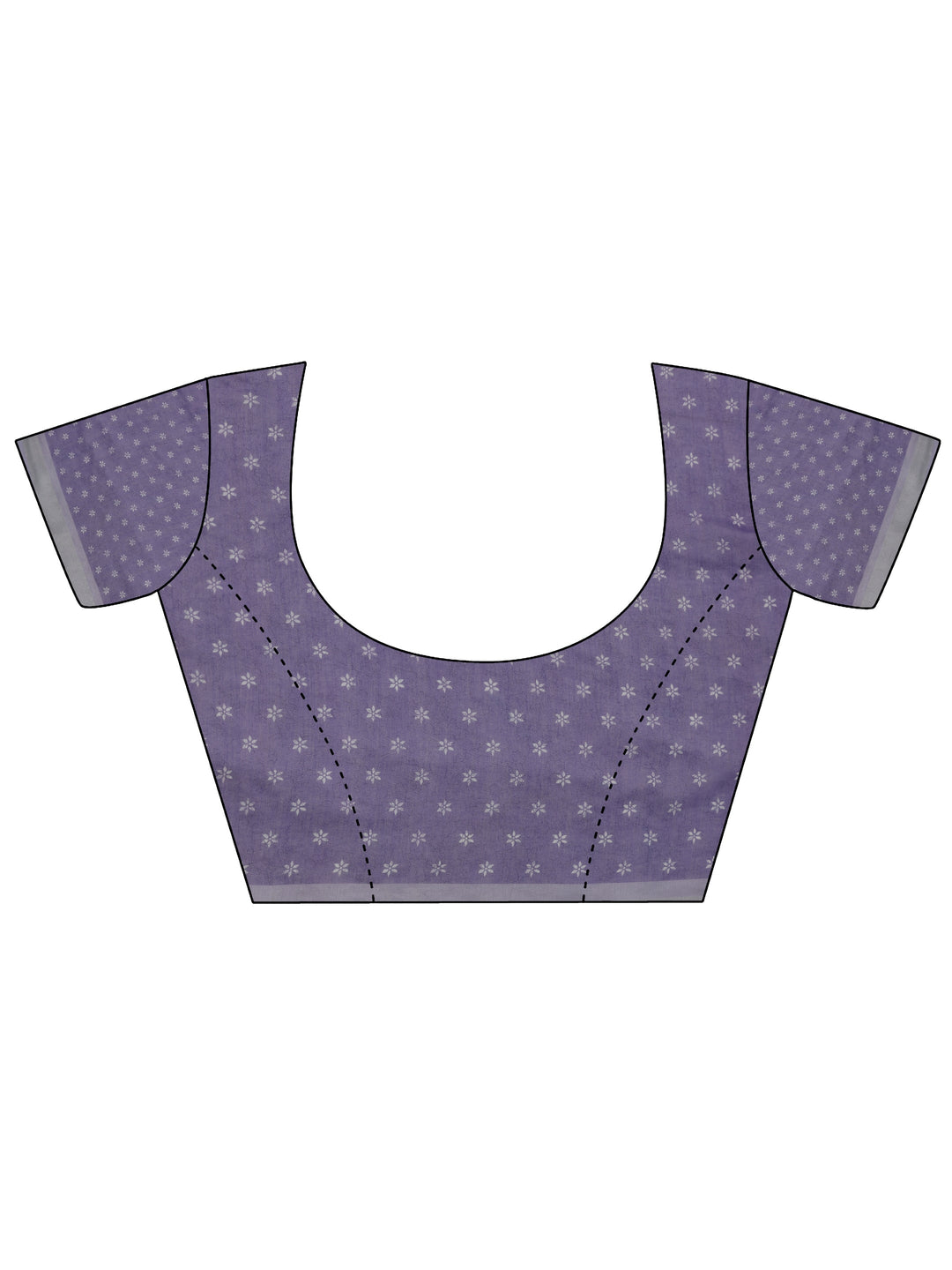 Lavender Jamdani Printed Cotton Blend Saree With Unstitched Blouse Piece