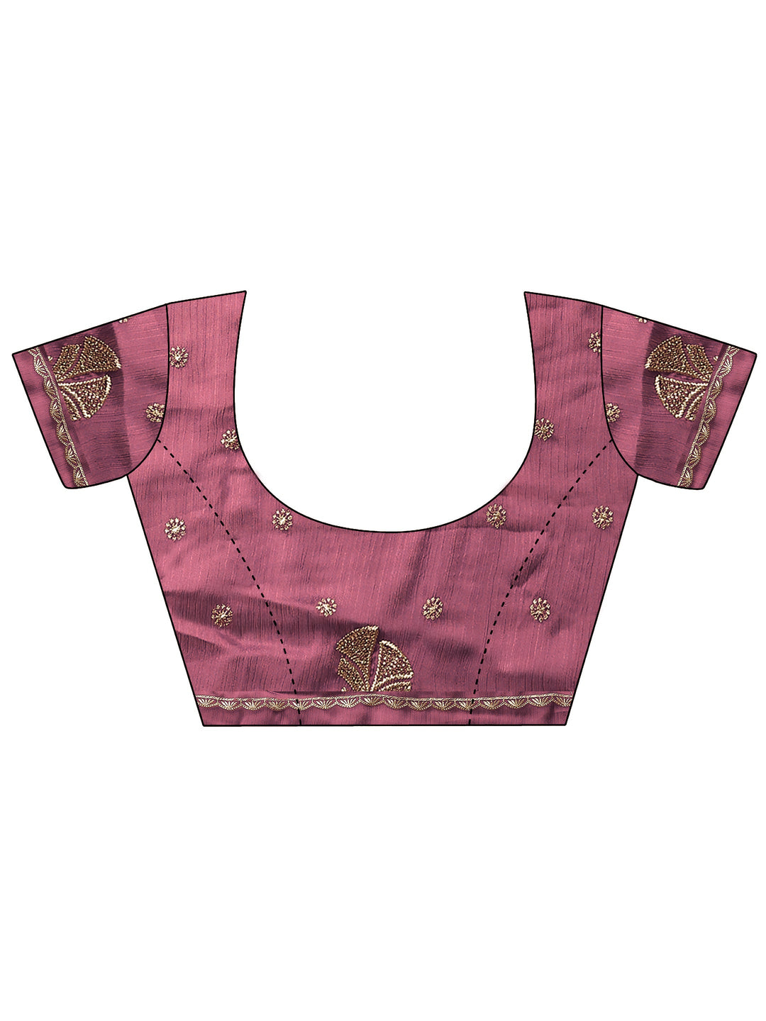 Mauve Embellished Chinon Saree With Unstitched Blouse Piece