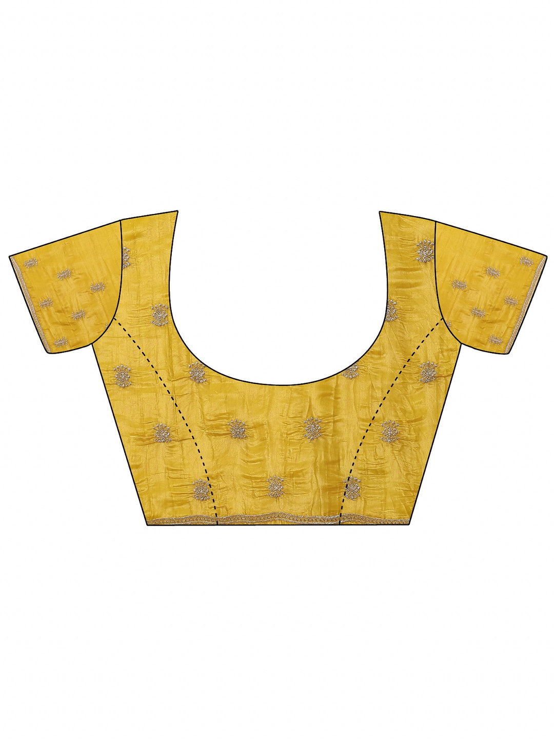 Mustard Embroidered Banarasi Organza Saree With Unstitched Blouse Piece