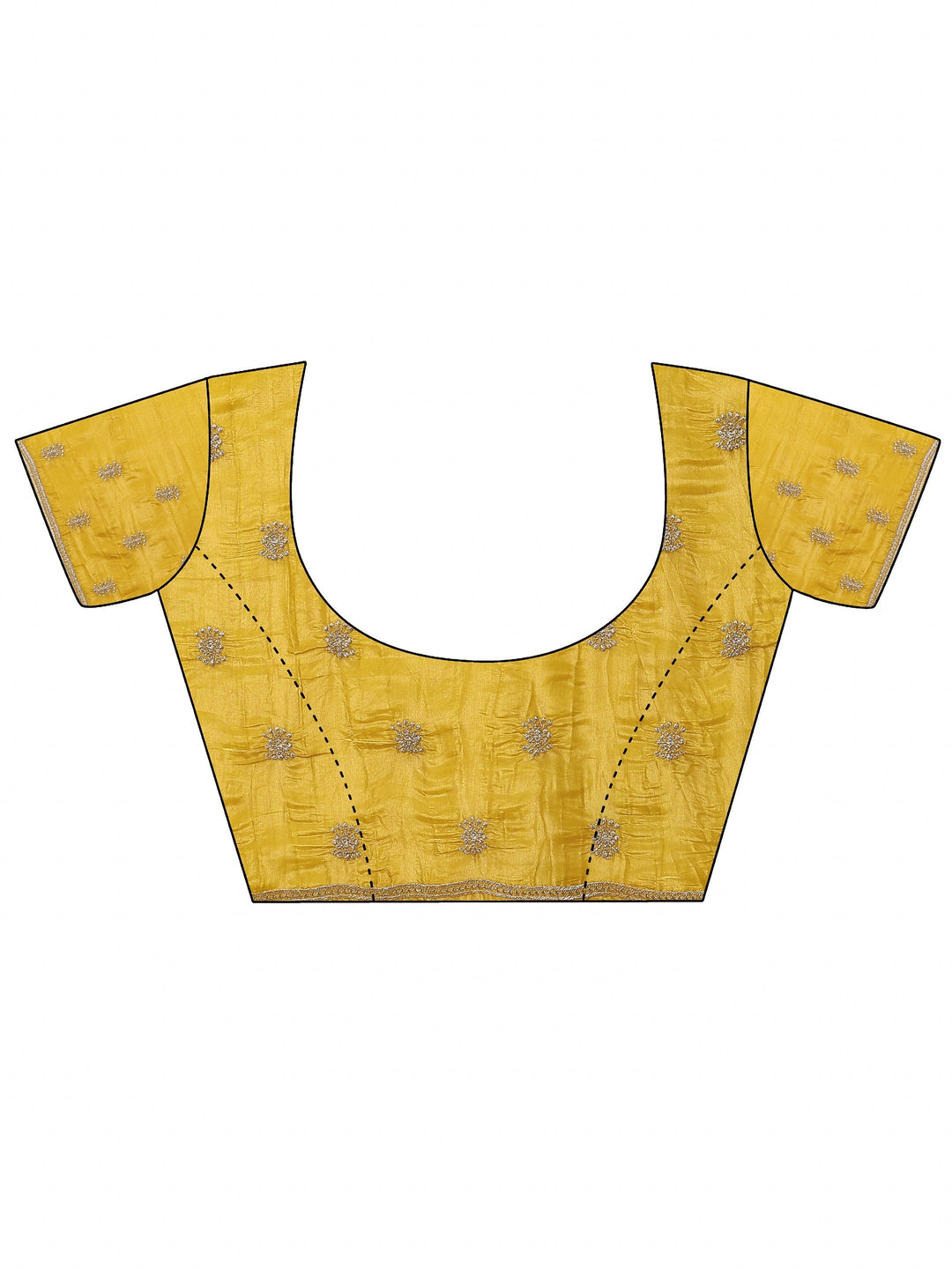 Mustard Embroidered Banarasi Organza Saree With Unstitched Blouse Piece