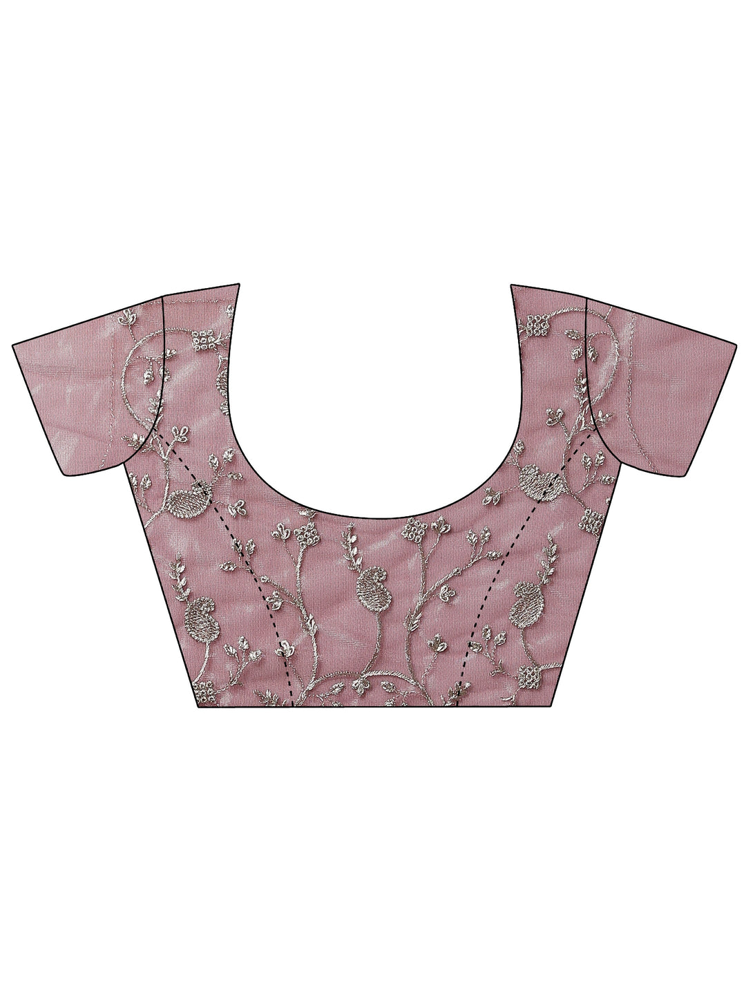 Purple Embellished Nylon Saree With Unstitched Blouse Piece