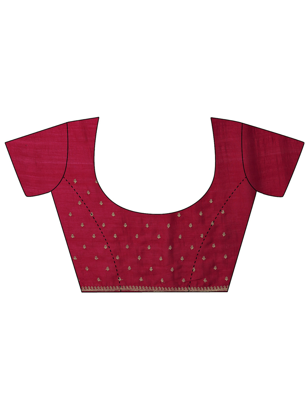 Red Embellished Silk Blend Saree With Unstitched Blouse Piece