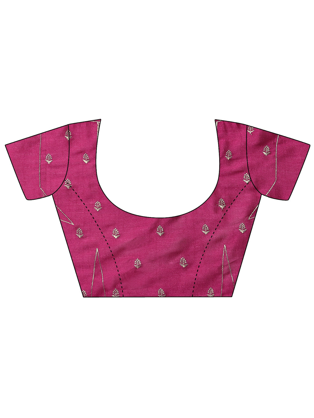 Pink Embellished Silk Blend Saree With Unstitched Blouse Piece