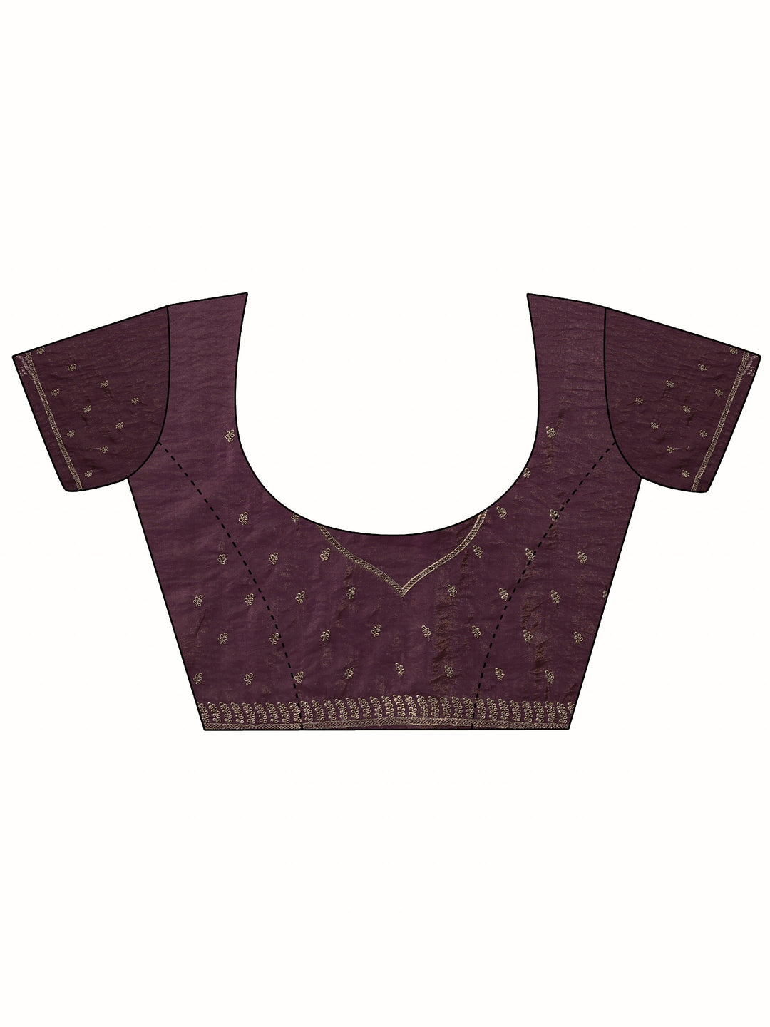 Purple Embellished Organza Saree With Unstitched Blouse Piece