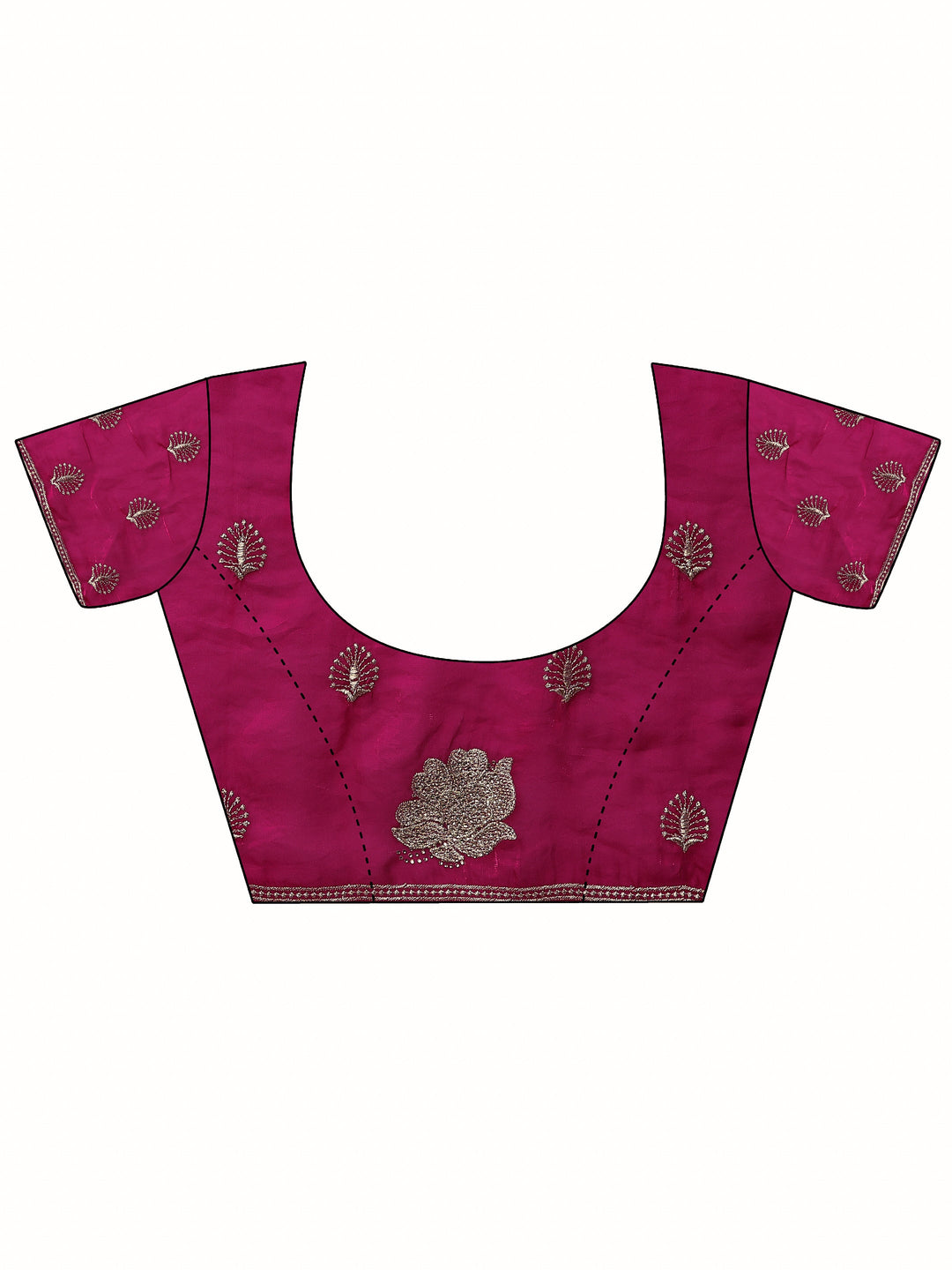 Pink Embroidered Organza Saree With Unstitched Blouse Piece