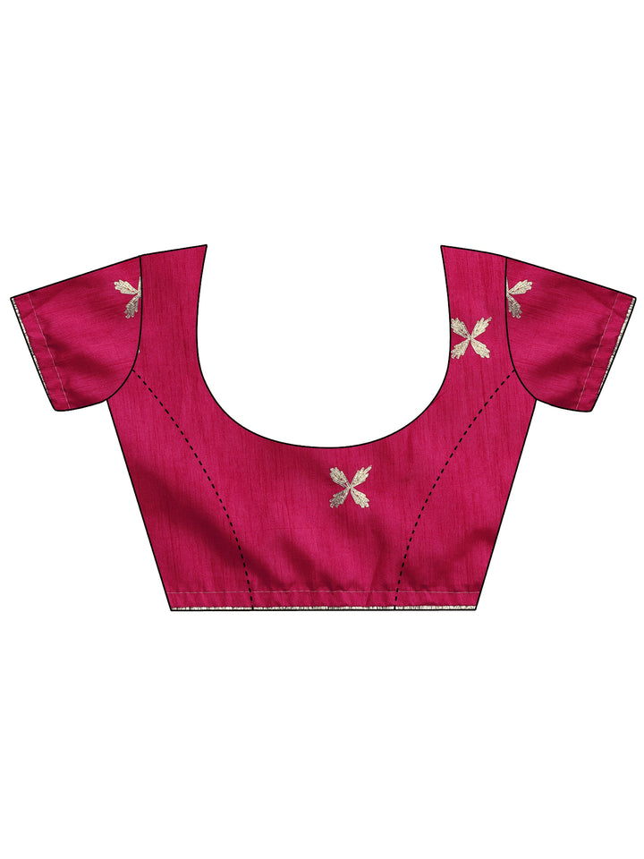Pink Bandhani  Printed Chinon Saree With Unstitched Blouse Piece